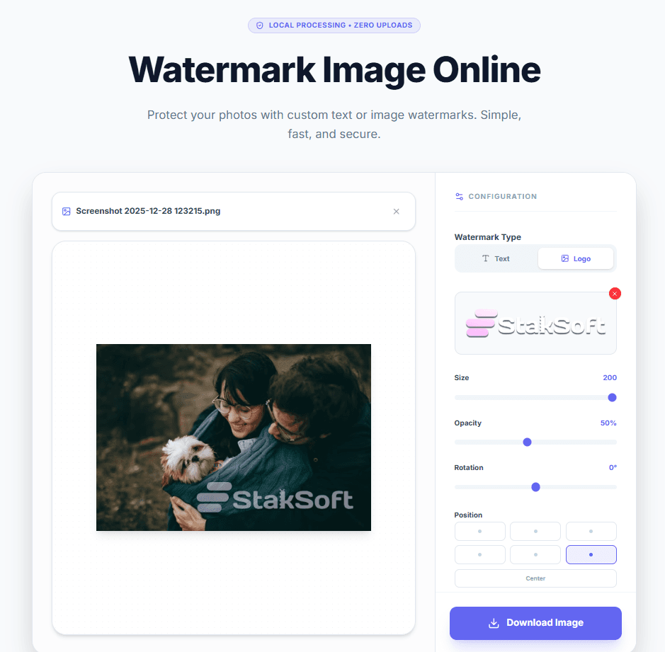 Watermark Image logo Online UI
