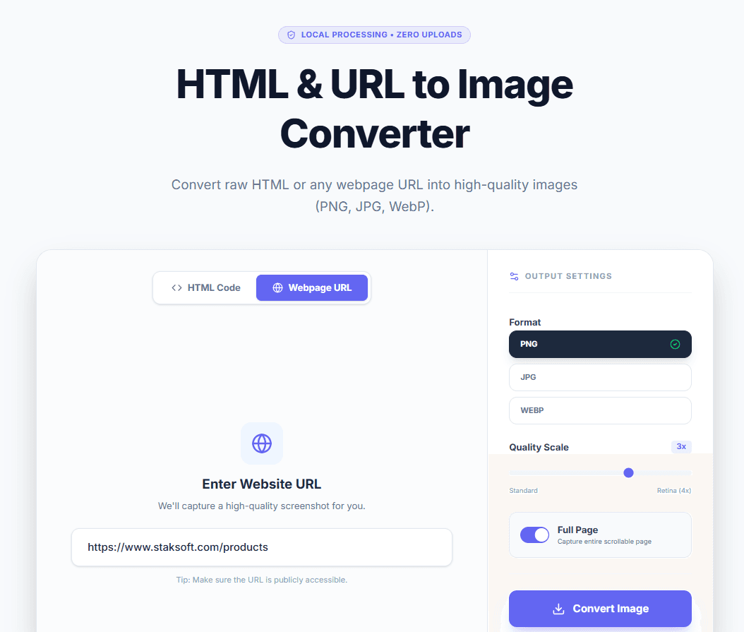 HTML to Image UI